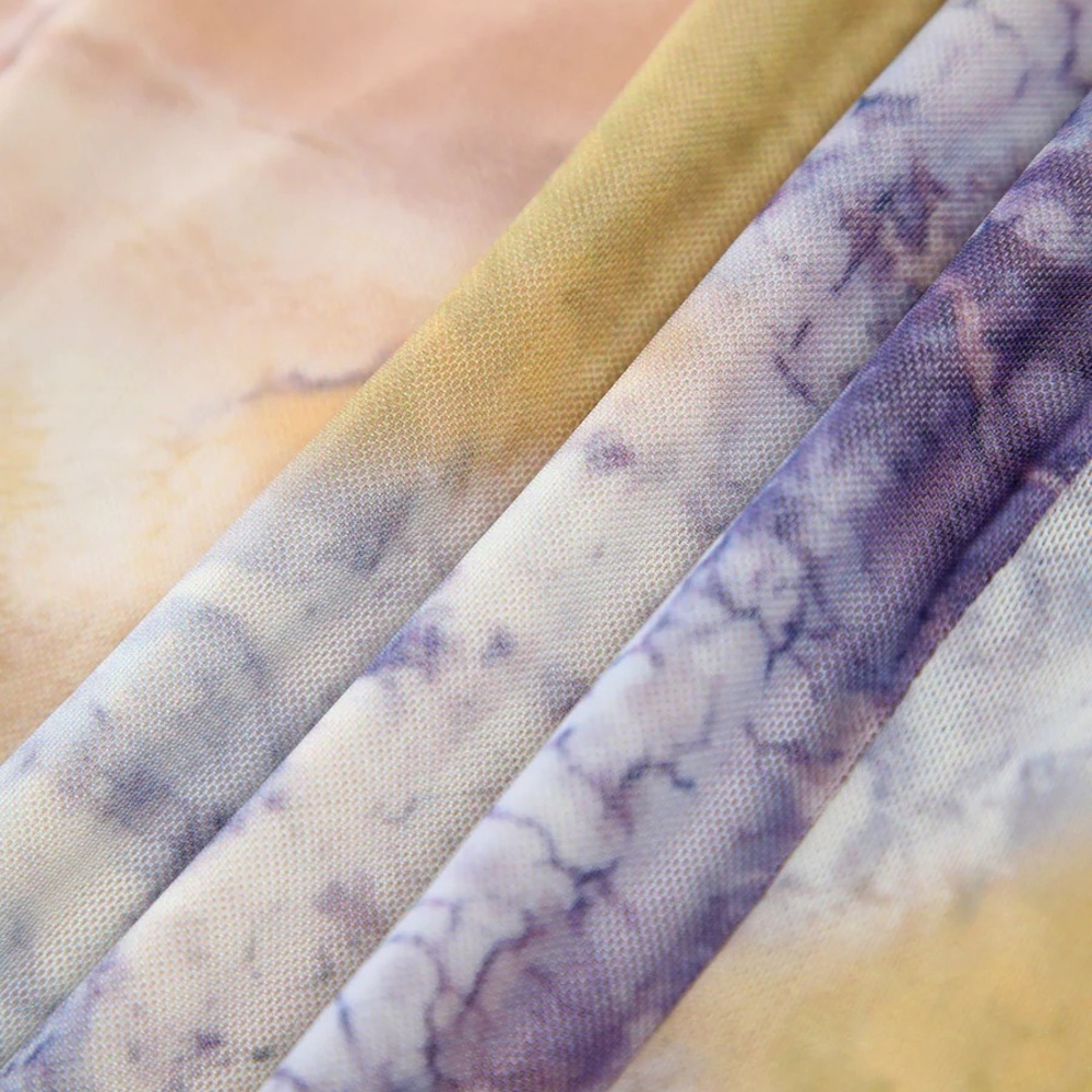 Granite Tie Dye Mesh Ruched Midi Dress - Picture 3 of 3